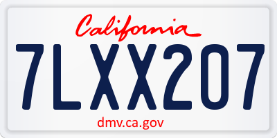 CA license plate 7LXX207