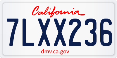 CA license plate 7LXX236