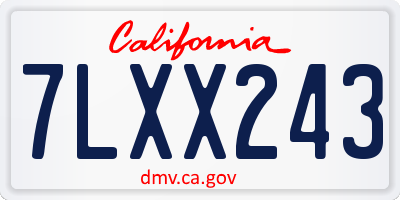 CA license plate 7LXX243