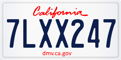 CA license plate 7LXX247