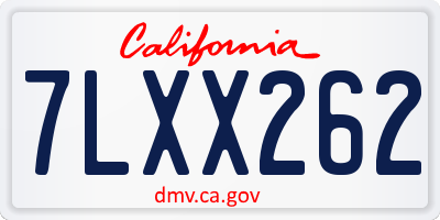 CA license plate 7LXX262