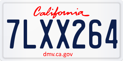 CA license plate 7LXX264