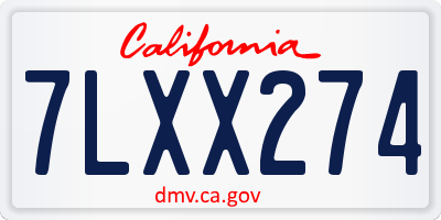 CA license plate 7LXX274