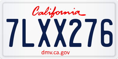 CA license plate 7LXX276