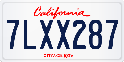 CA license plate 7LXX287