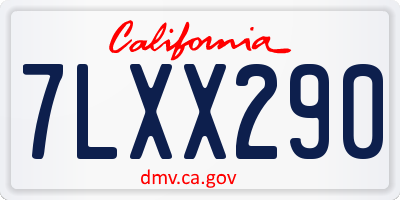 CA license plate 7LXX290