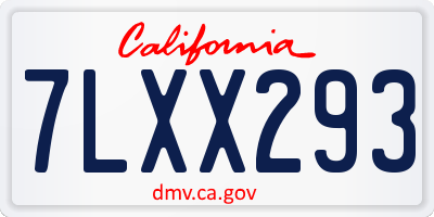 CA license plate 7LXX293