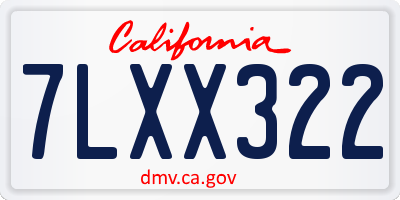 CA license plate 7LXX322