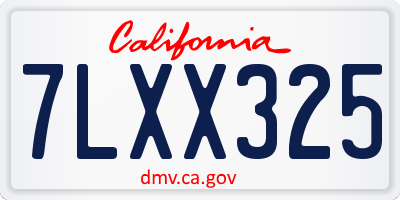 CA license plate 7LXX325
