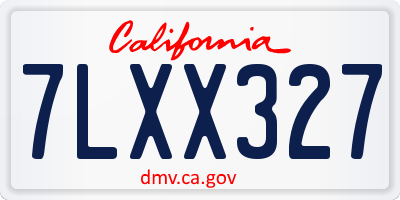 CA license plate 7LXX327