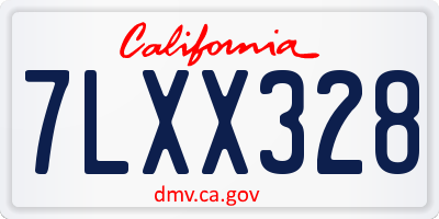CA license plate 7LXX328