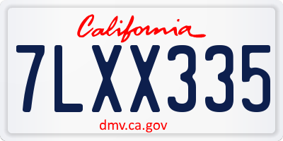 CA license plate 7LXX335