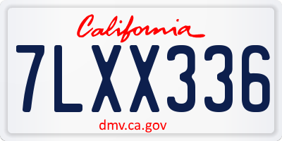 CA license plate 7LXX336