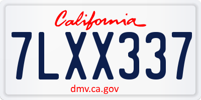 CA license plate 7LXX337