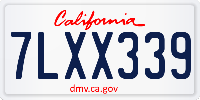 CA license plate 7LXX339