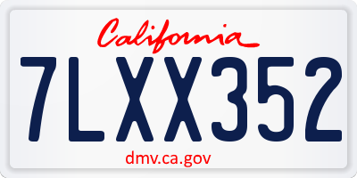 CA license plate 7LXX352