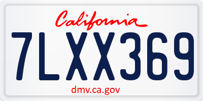 CA license plate 7LXX369