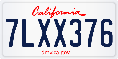 CA license plate 7LXX376
