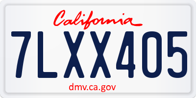 CA license plate 7LXX405