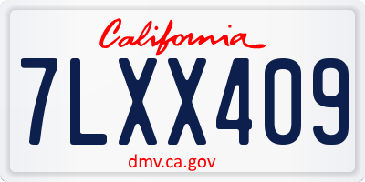 CA license plate 7LXX409