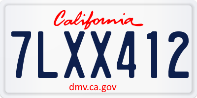 CA license plate 7LXX412