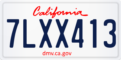CA license plate 7LXX413