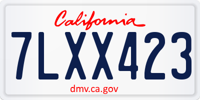 CA license plate 7LXX423
