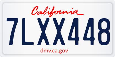 CA license plate 7LXX448