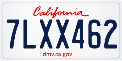 CA license plate 7LXX462