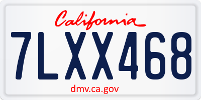 CA license plate 7LXX468