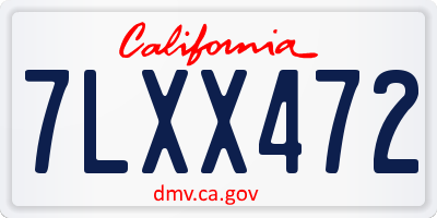 CA license plate 7LXX472