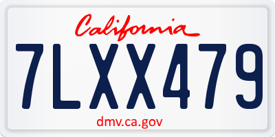 CA license plate 7LXX479