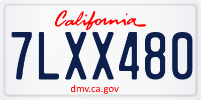 CA license plate 7LXX480