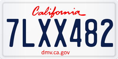 CA license plate 7LXX482