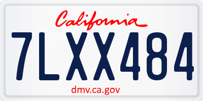 CA license plate 7LXX484