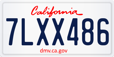 CA license plate 7LXX486