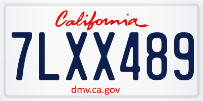 CA license plate 7LXX489