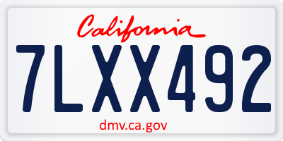 CA license plate 7LXX492