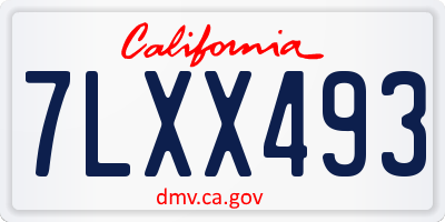 CA license plate 7LXX493