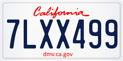 CA license plate 7LXX499