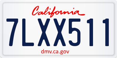 CA license plate 7LXX511