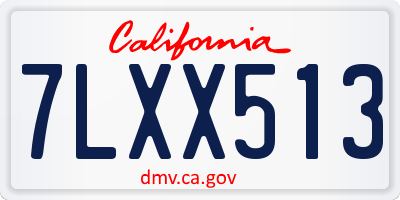 CA license plate 7LXX513