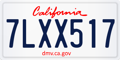 CA license plate 7LXX517