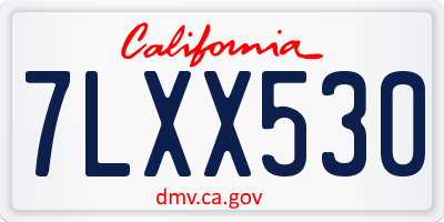 CA license plate 7LXX530