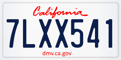 CA license plate 7LXX541