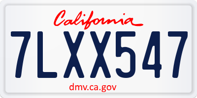 CA license plate 7LXX547