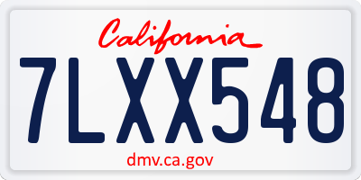 CA license plate 7LXX548