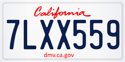 CA license plate 7LXX559