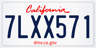 CA license plate 7LXX571