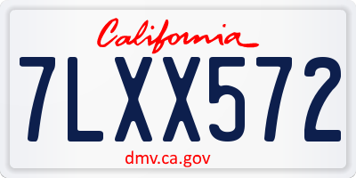 CA license plate 7LXX572